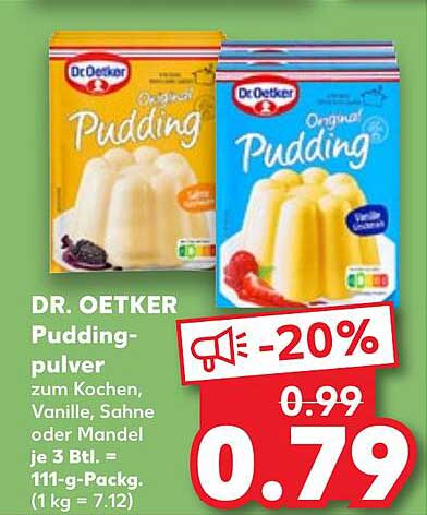 Dr. Oetker Pudding-Pulver – zum Kochen, Vanille, Sahne oder Mandel