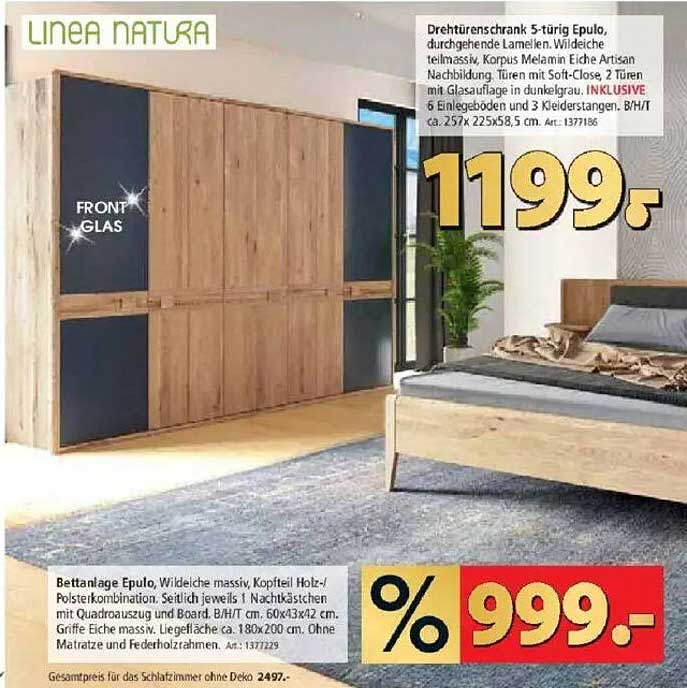 Drehtürenschrank 5-türig Epulo, durchgehende Lamellen