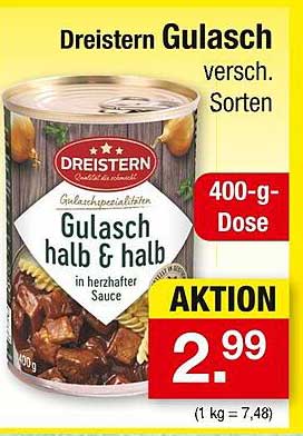 Dreister Gulasch halb & halb in herzhafter Sauce - 400-g-Dose