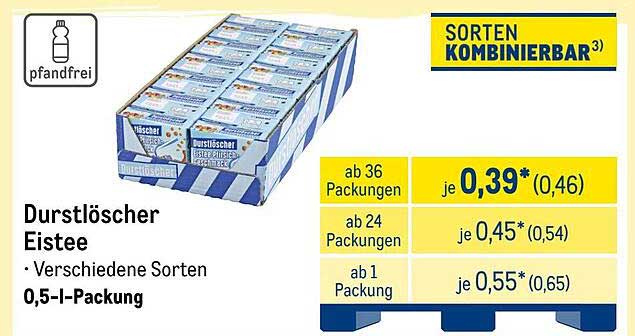 Durstlöscher Eistee - Verschiedene Sorten 0,5-l-Packung
