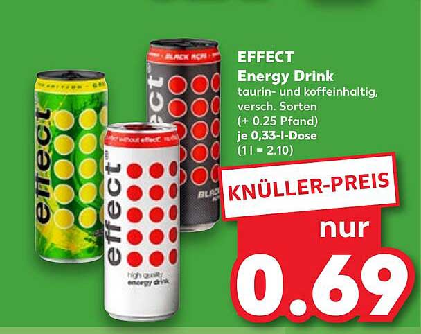 EFFECT Energy Drink - Koffeingeladene Erfrischung für nur 0,69 €