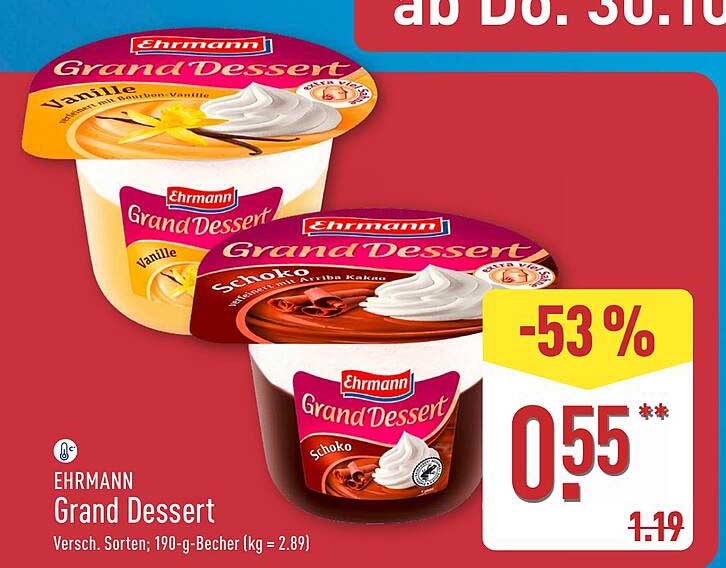 Ehrmann Grand Dessert: Schoko und Vanille im Angebots-Highlight