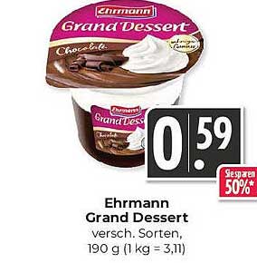 Ehrmann Grand Dessert - Verschiedene Sorten, 190 g