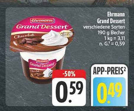 Ehrmann Grand Dessert verschiedene Sorten 190 g Becher