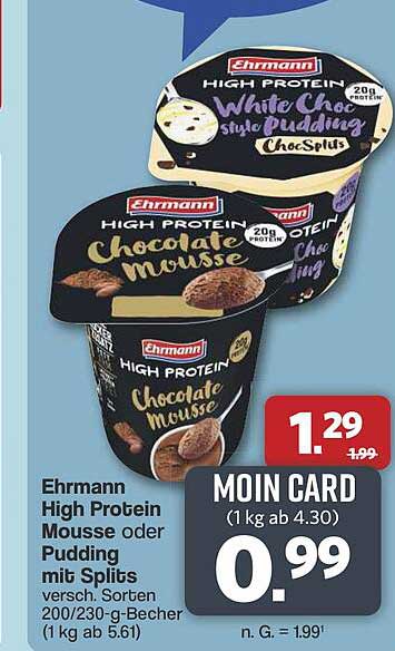 Ehrmann High Protein Mousse oder Pudding mit Splits