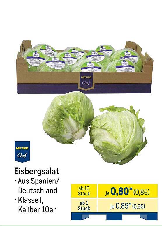 Eisbergsalat - Aus Spanien/Deutschland, Klasse I, Kaliber 10er