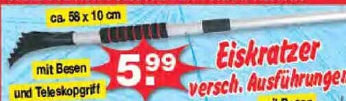 Eiskratzer mit Besen und teleskopischem Griff
