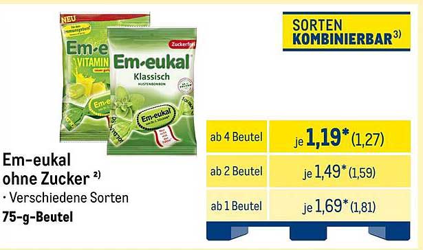 Em-eukal ohne Zucker 75-g-Beutel - Jetzt zugreifen!