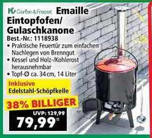 Emaille Eintopfofen/Gulaschkanone