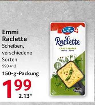 Emmi Raclette Scheiben, verschiedene Sorten, 150-g-Packung