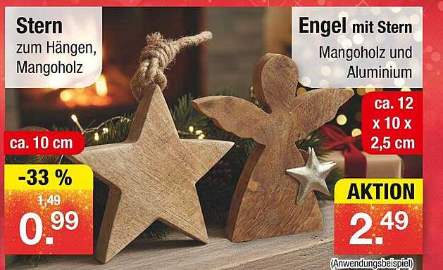 Engel mit Stern – Mangoholz und Aluminium