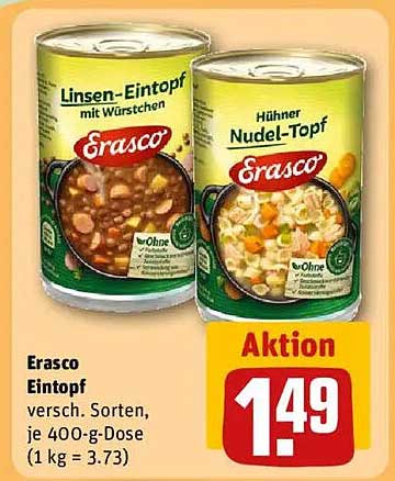 Erasco Eintopf - Verschiedene Sorten