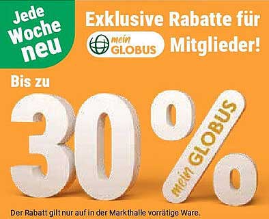 Exklusive Rabatte für Mitglieder – Bis zu 30% im Globus-Prospekt