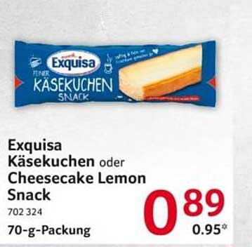 Exquisa Käsekuchen oder Cheesecake Lemon Snack 70-g-Packung