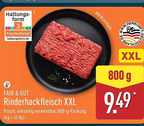 FAIR & GUT Rinderhackfleisch XXL 800 g