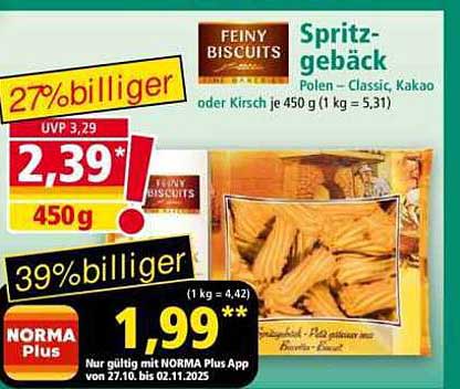 FEINY BISCUITS Spritzgebäck Polen - Classic, Kakao oder Kirsch 450g
