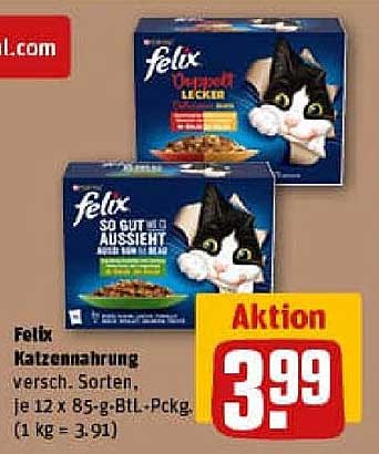 Felix Katzennahrung, verschiedene Sorten, Aktionspreis