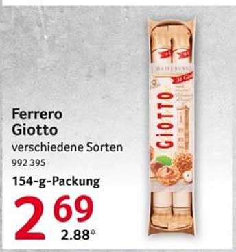 Ferrero Giotto, verschiedene Sorten - 154-g-Packung
