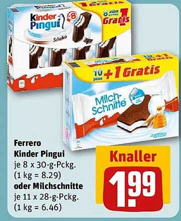 Ferrero Kinder Pingui oder Milch-Schnitte - Knaller-Angebot!