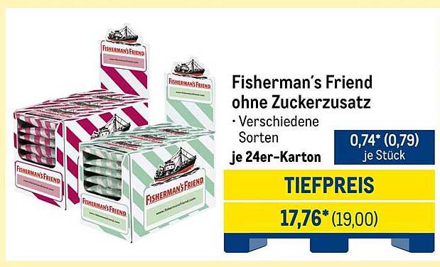 Fisherman’s Friend ohne Zusatzstoffe – Verschiedene Sorten im 24er-Karton