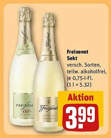 Freixenet Sekt, verschiedene Sorten, teilweise alkoholfrei, je 0,75-l-Fl.