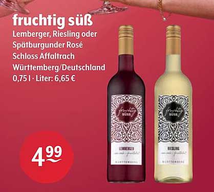 Fruchtig süß: Lemberger, Riesling oder Spätburgunder Rosé Schloss Affaltrach