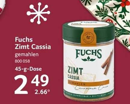 Fuchs Zimt Cassia gemahlen – 45-g-Dose