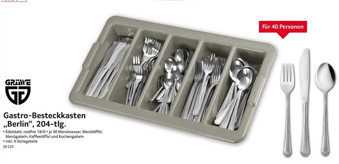 Gastro-Besteckkasten „Berlin“, 204-tlg.