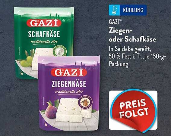GAZI Ziegen- oder Schafkäse traditioneller Art, 150-g-Packung