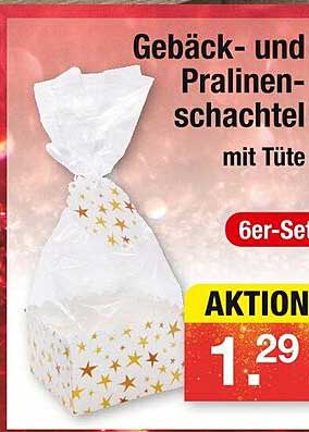 Gebäck- und Pralinenschachtel mit Tüte - 6er-Set