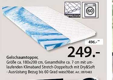 Gelschaumtopper 180x200 cm – für erholsamen Schlaf