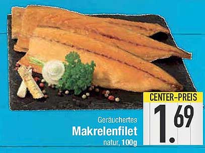 Geräuchertes Makrelenfilet natur, 100g