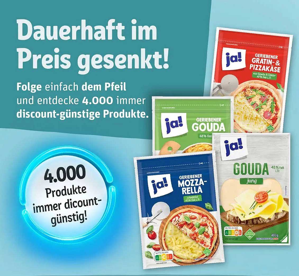 Geriebener Gouda, Mozzarella, Gratin- und Pizzakäse