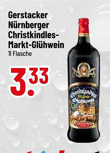 Gerstacker Nürnberger Christkindlesmarkt-Glühwein 1l Flasche