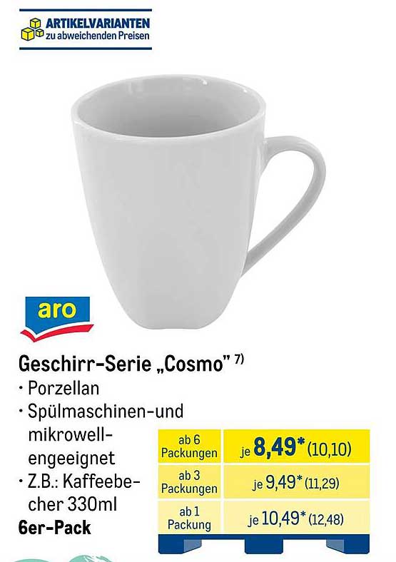 Geschirr-Serie „Cosmo“ 6er-Pack