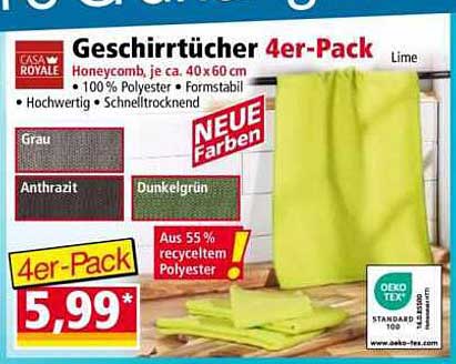 Geschirrhandtücher 4er-Pack - Casa Royale