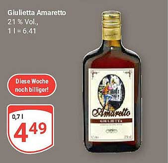 Giulietta Amaretto 21 % Vol. – Diese Woche noch günstiger!