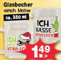 Glasbecher mit verschiedenen Motiven ca. 350 ml