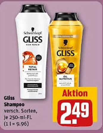 Gliss Shampoo verschiedene Sorten, je 250 ml