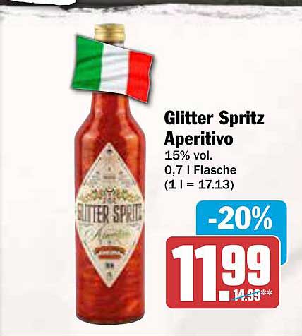 Glitter Spritz Aperitivo 0,7 l - 20% Rabatt!