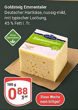Goldsteig Emmentaler – Deutscher Hartkäse, nussig-mild