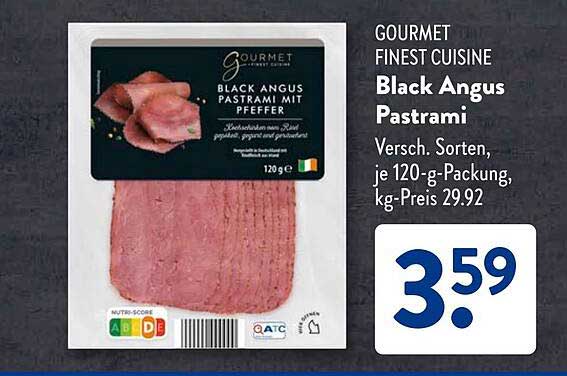 GOURMET Finest Cuisine Black Angus Pastrami