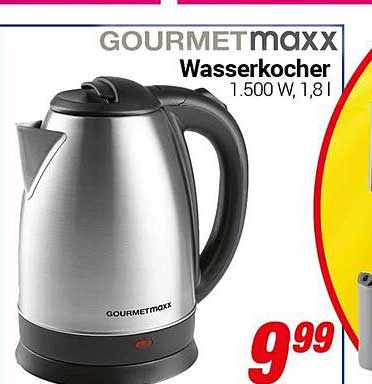 GOURMETmaxx Wasserkocher 1.500 W, 1,8 l