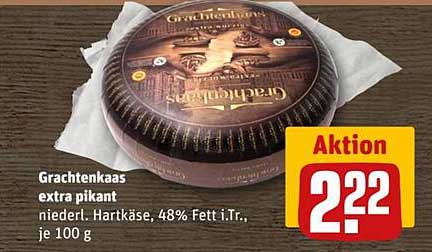Grachtenkaas extra pikant - Hartkäse, 48% Fett i.Tr., je 100 g