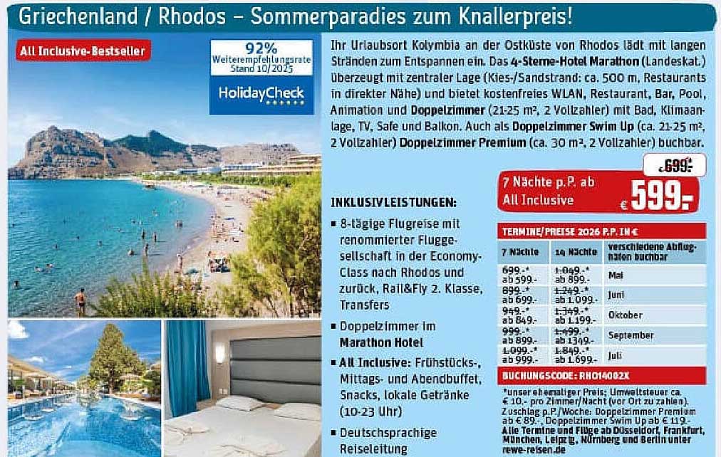 Griechenland / Rhodos – Sommerparadies zum Knallerpreis!