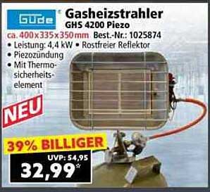 Güde Gasheizstrahler GHS 4200 Piezo