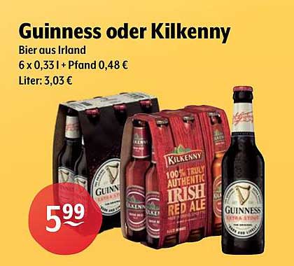 Guinness oder Kilkenny - Bier aus Irland