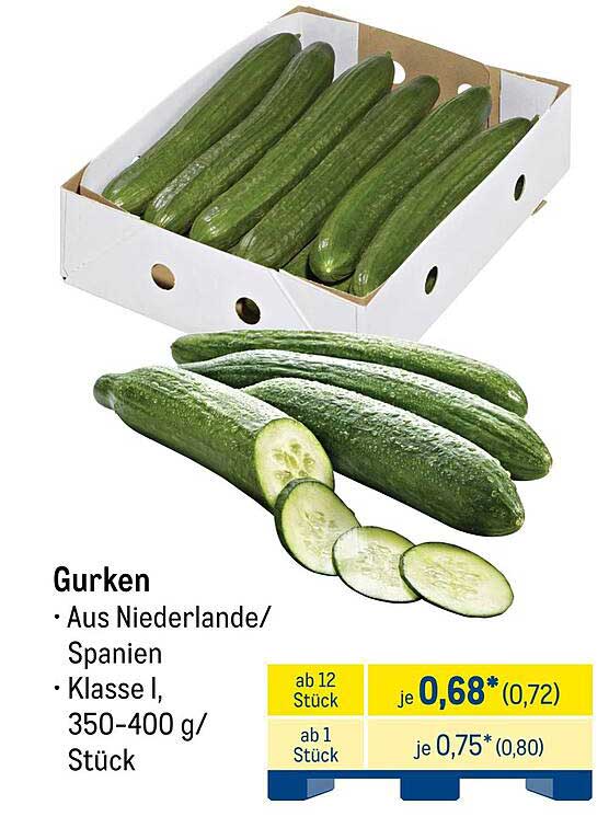 Gurken - Aus den Niederlanden/Spanien (350-400 g) - METRO-Prospekt