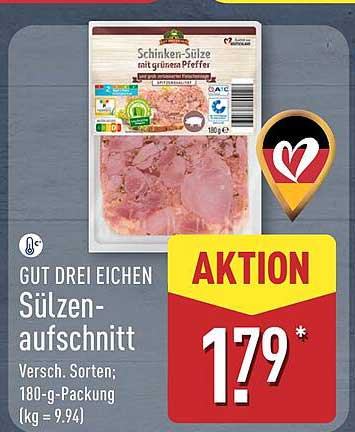 GUT DREI EICHEN Sülzenaufschnitt mit grünen Pfeffer, 180-g-Packung