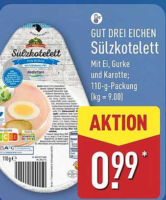 GUT DREI EICHEN Sülzkotelett mit Ei, Gurke und Karotte; 110-g-Packung